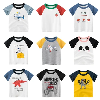 2021 Детска тениска за момчета, Тениска с динозавром, памучни Потници, детски тениски за Момичета, детски тениска за момчета, тениска за рожден Ден