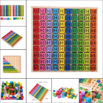 Монтесори Забавни Дървени Играчки за Деца, Детски Играчки 99 Таблицата за Умножение по Математика Аритметични Учебни Помагала